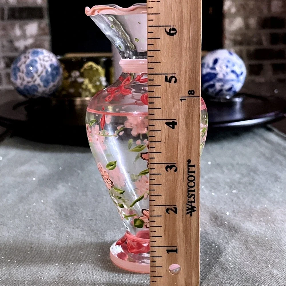 Tracy Porter Vintage Hand-Painted Glass Bud Vase~EUC